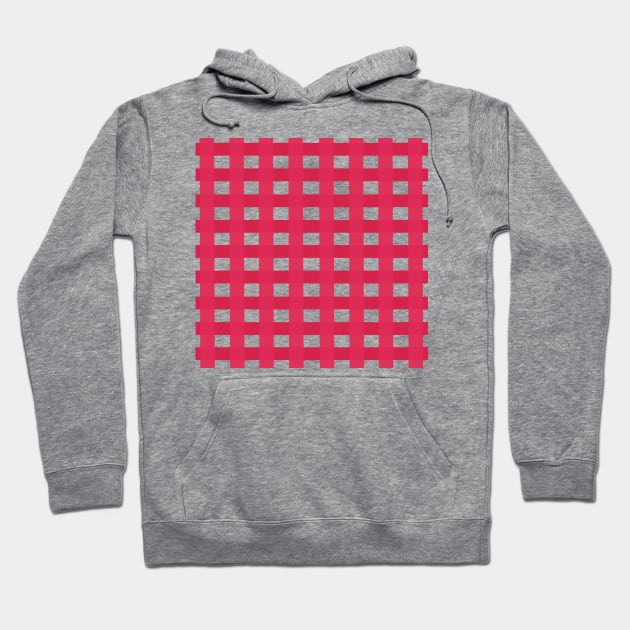 Red Checkered Gingham Pattern Hoodie by Art By LM Designs 